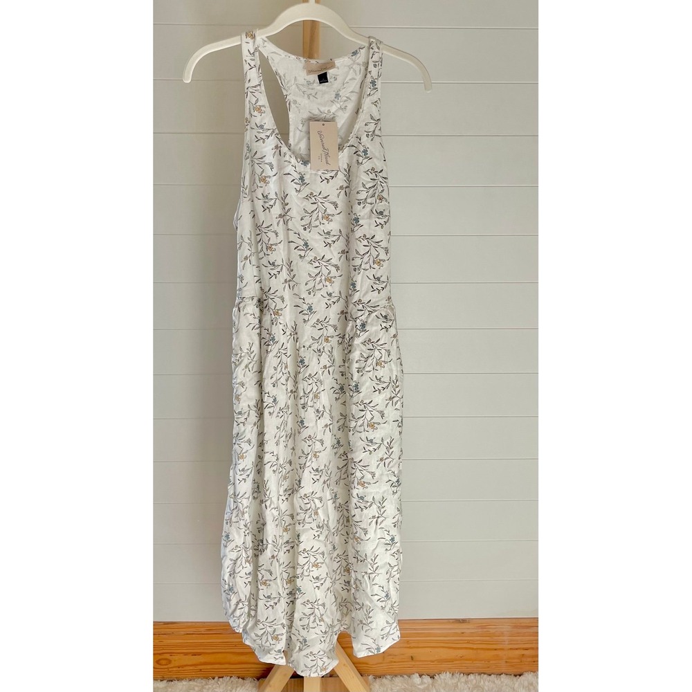 Women's Drop Waist Midi A-Line Dress - Universal Thread™ White Floral M